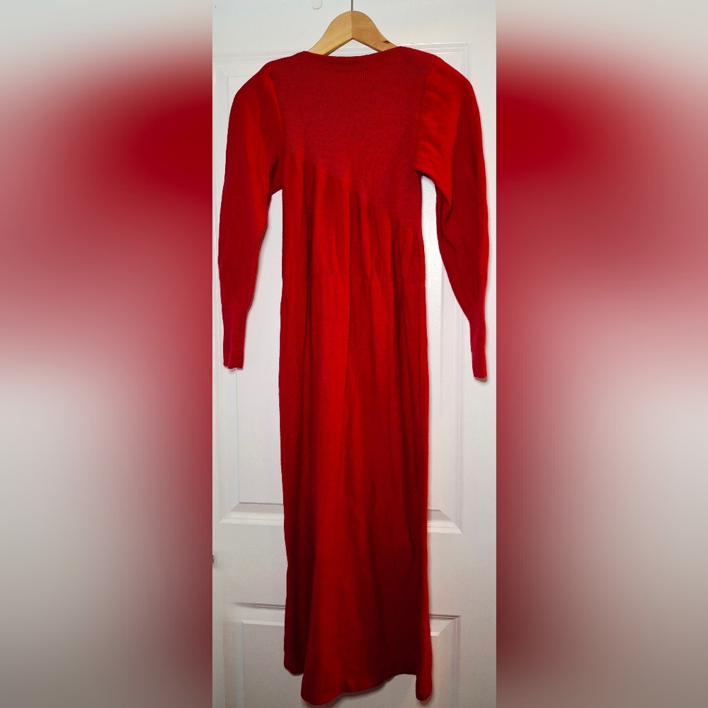 Vintage 80s Oscar de la Renta Merino Wool Knit Dress (S) - Picture 2 of 7
